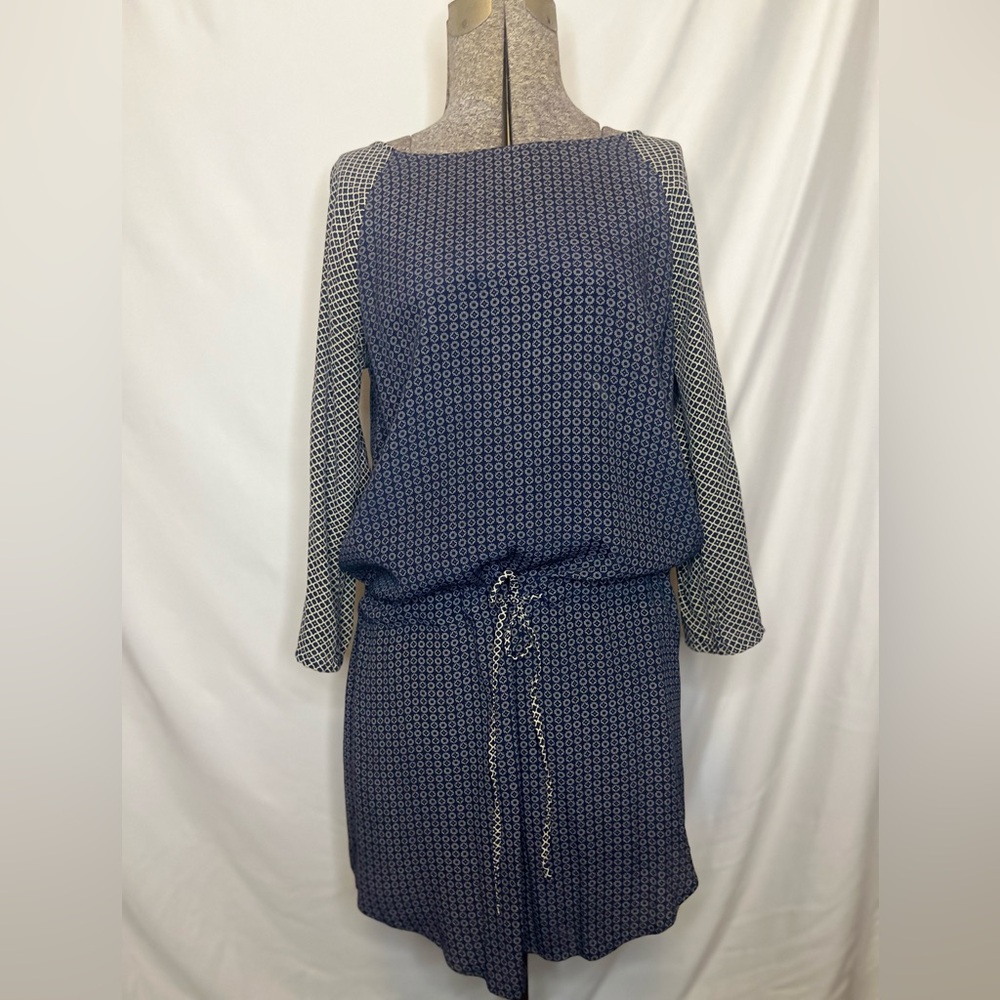 Navy Blue drawstring waist dress